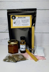 Honey Jar Spell Kit, Influence Ritual with Beeswax Candles