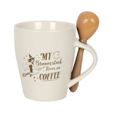 My Broomstick Runs on Coffee Mug & Spoon Halloween Set