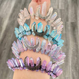 AURA | Crystal Quartz Crown with Moon