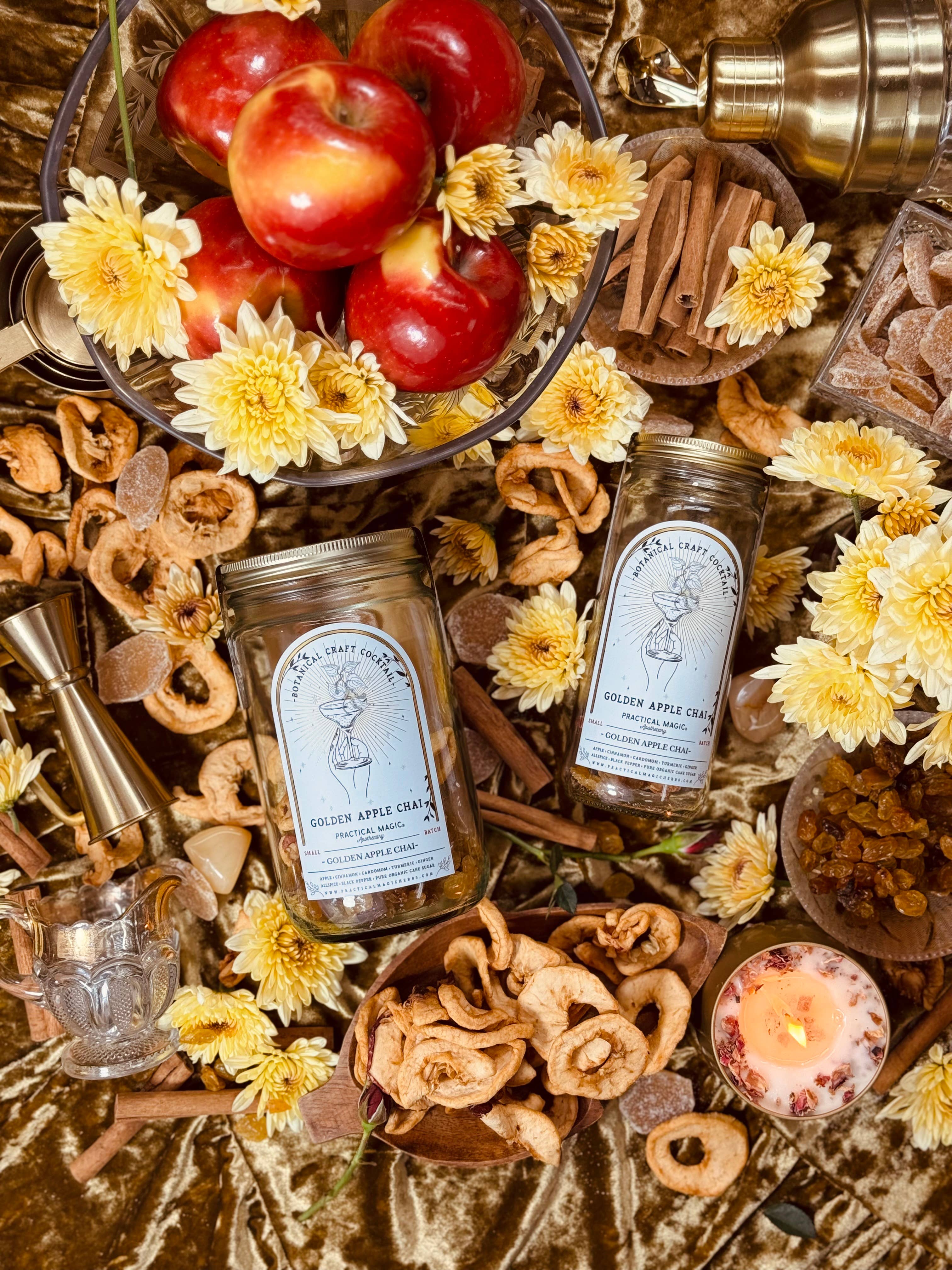Golden Apple Chai Craft Cocktail Infusion Drink Kit -Jar