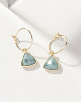 Aquamarine Bermuda Triangle Mini Hoop Earrings