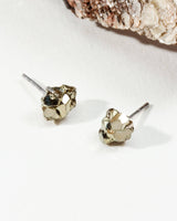 Raw Beauty Post Earrings- Sterling Silver - Pyrite