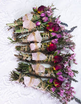 Rose Quartz, Rosemary, Sage, and Lavender Smudge Stick