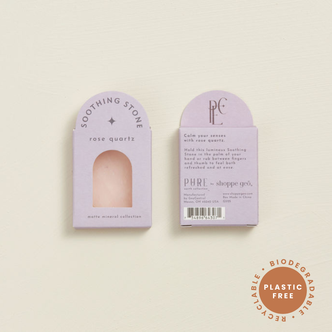 Rose Quartz Soothing Stone - Plastic Free Packaging!