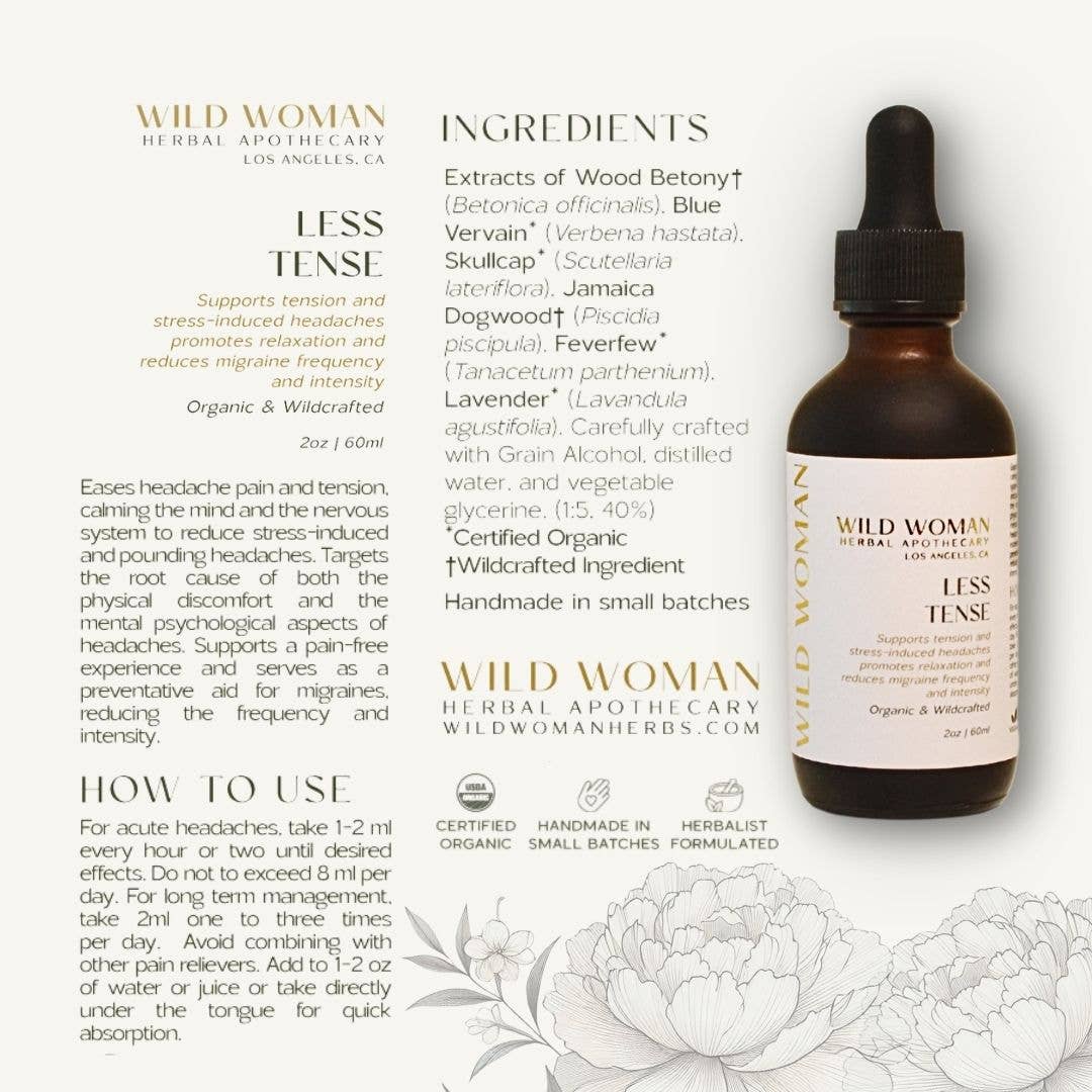 Less Tense | Tension Headache & Migraine Herbal Tincture