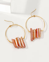 Super Nova Earrings | Peach Quartz Statement Fish Hook