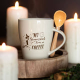 My Broomstick Runs on Coffee Mug & Spoon Halloween Set