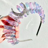 AURA | Crystal Quartz Crown with Moon