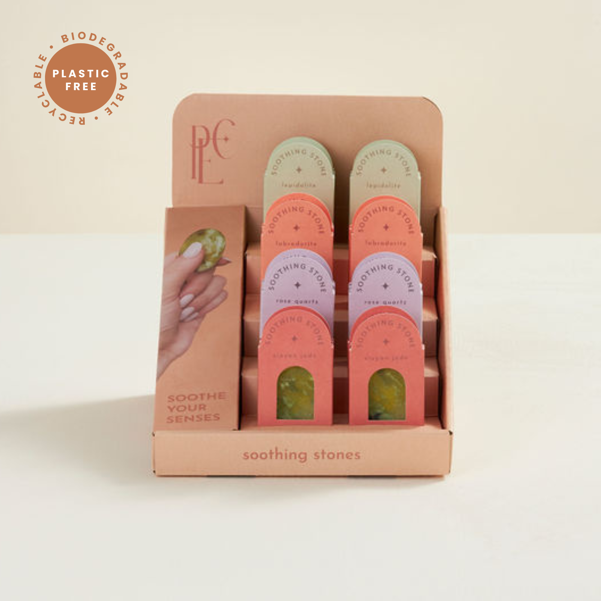 Rose Quartz Soothing Stone - Plastic Free Packaging!