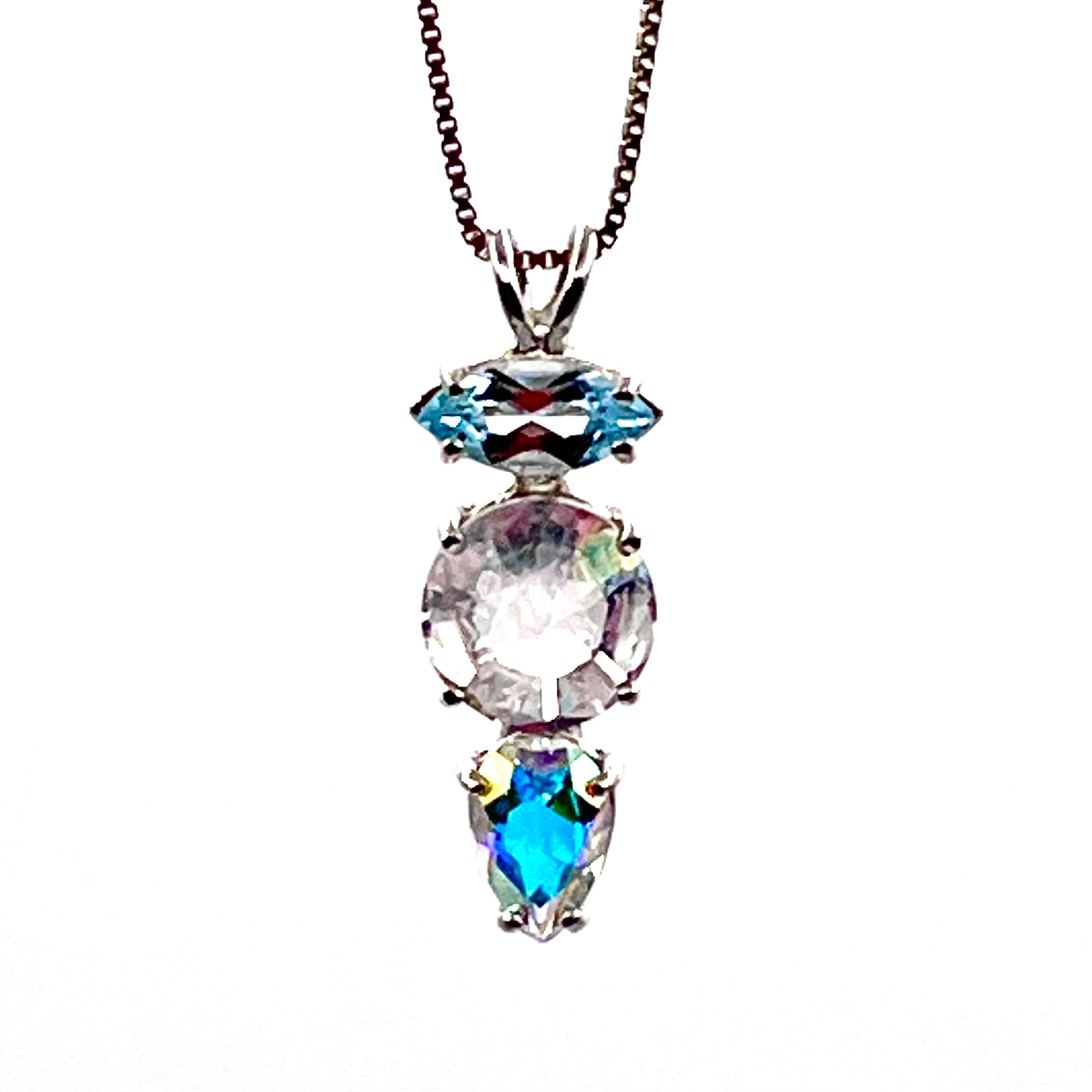 Angel Aura Mini Radiant Heart™ with Blue Topaz & Mystic Topaz
