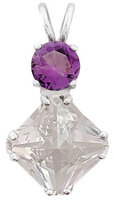 Clear Quartz Mini Magician Stone™ with Round Cut Amethyst