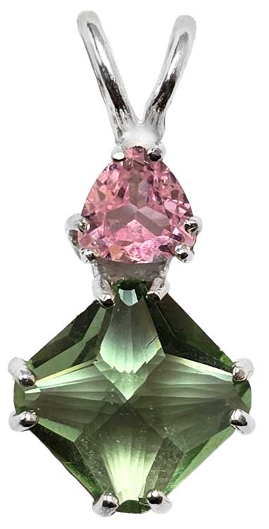 Colombian Obsidian Mini Magician Stone™ with Trillion Cut Pink Garnet