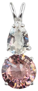 Pink Garnet Mini Radiant Heart™ with Pear Cut Danburite