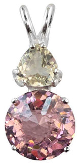 Golden Labradorite Mini Radiant Heart with Pink Garnet