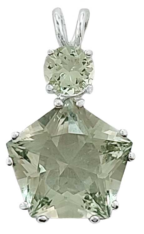 Prasiolite Star of Venus™ with Round Cut Andaras Crystal Glass