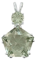 Prasiolite Star of Venus™ with Round Cut Andaras Crystal Glass