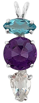 Siberian Purple Quartz Mini Radiant Heart™ with Tibetan Blue Obsidian & White Topaz