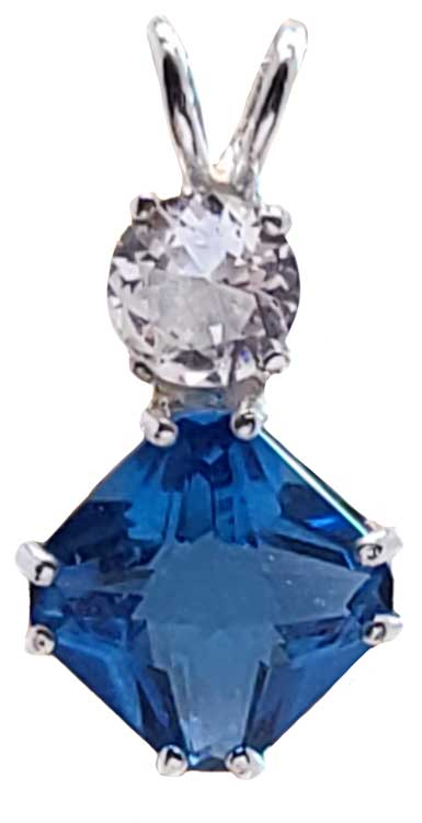 Tibetan Blue Obsidian Mini Magician Stone™ with Round Cut Danburite