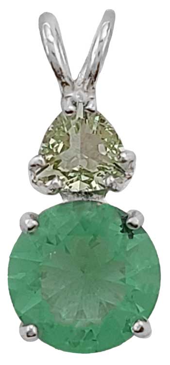 Tibetan Green Obsidian 12mm with Round Cut Andaras Crystal Glass Special