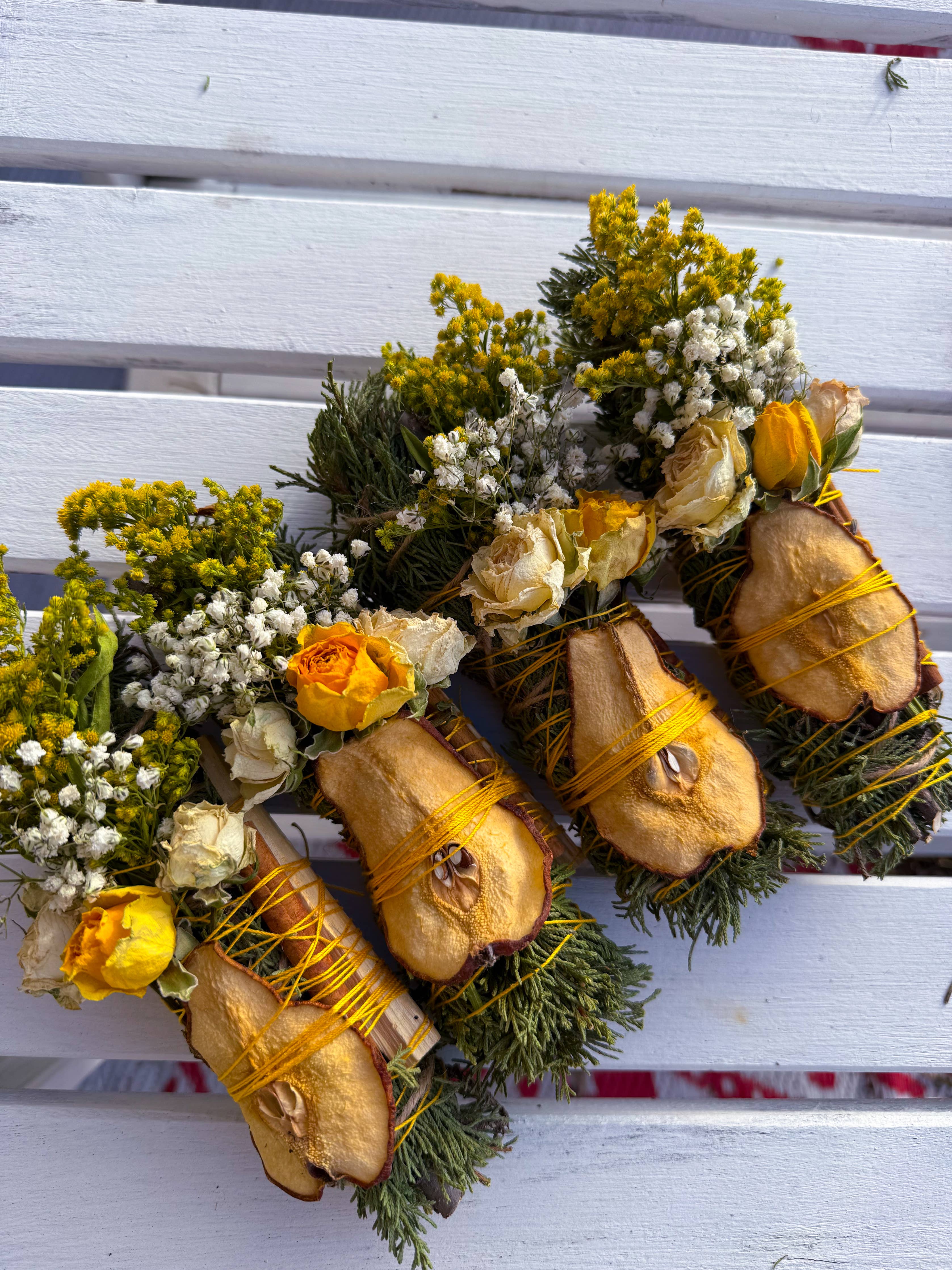Pear, Palo Santo, Juniper, and Cinnamon Smudge Stick