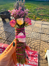 Rose Quartz, Rosemary, Sage, and Lavender Smudge Stick