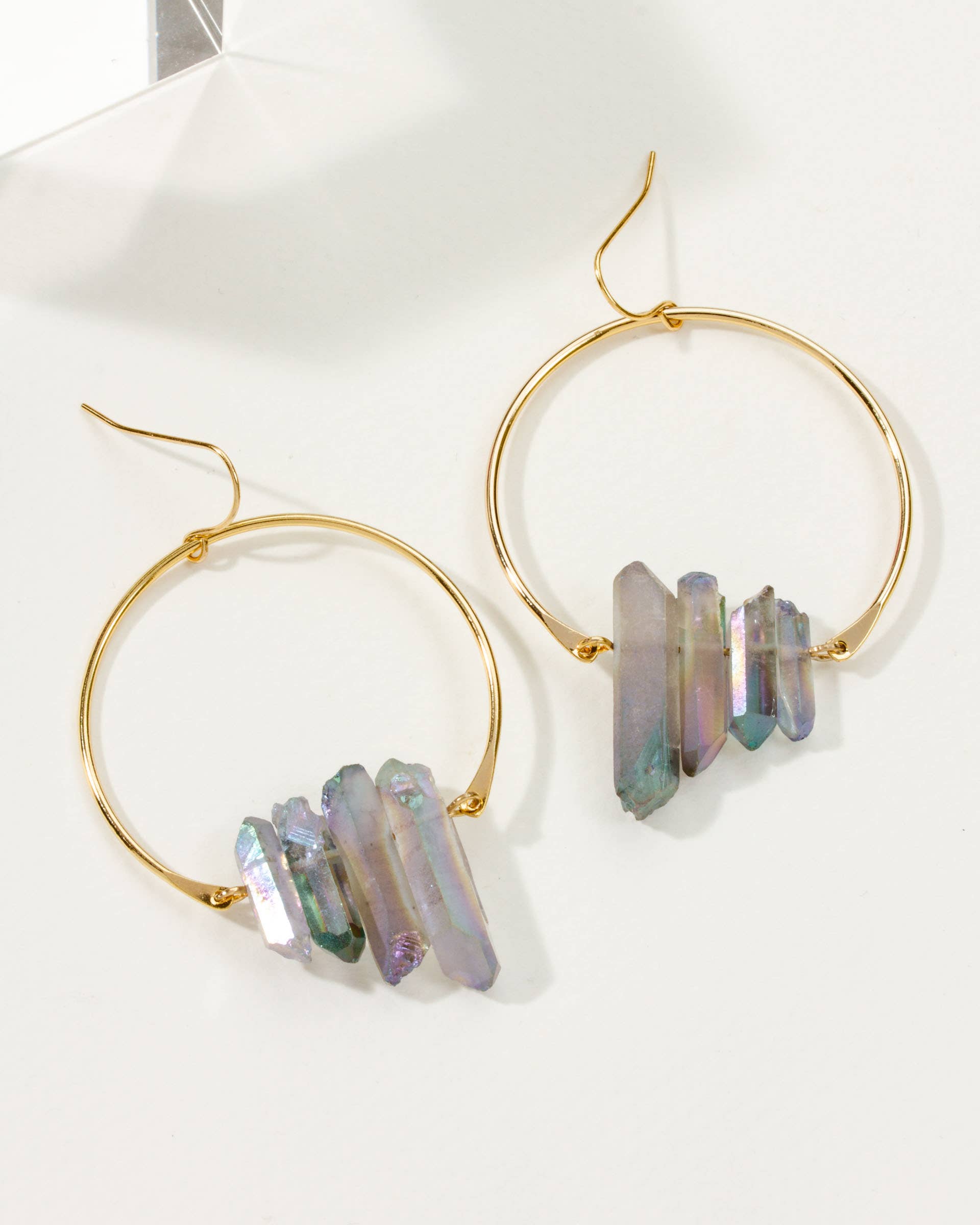 Super Nova Earrings- Rainbow Quartz