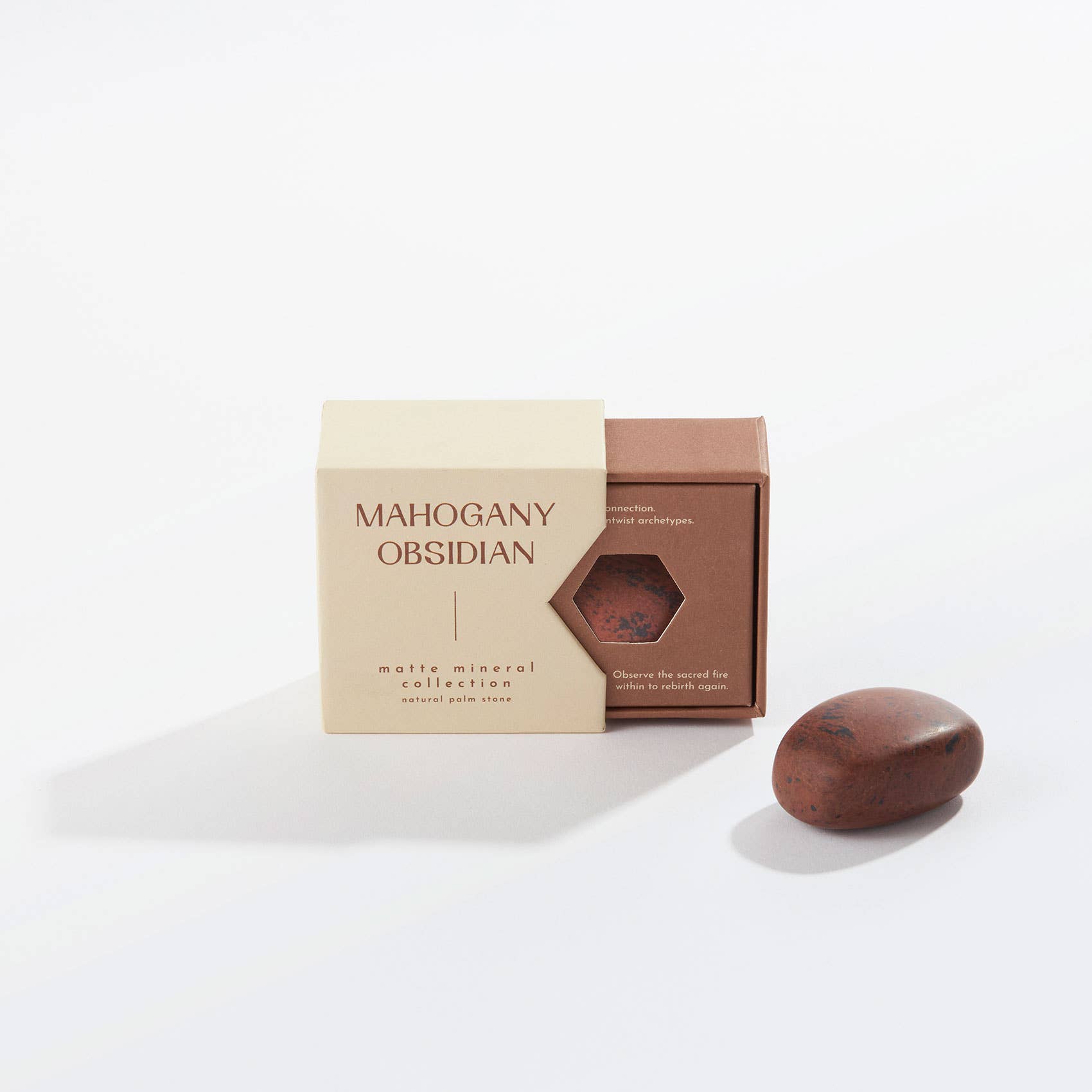 Palm Stone: Mahogany Obsidian - Plastic Free Packaging!