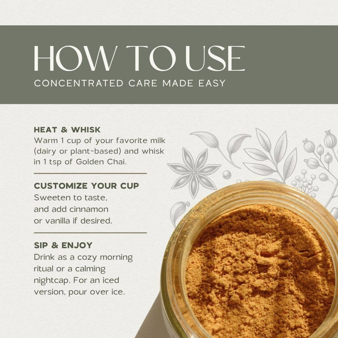 Golden Chai Adaptogenic Elixir | Ayurvedic Mushroom Blend