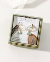 Aquamarine Bermuda Triangle Mini Hoop Earrings