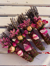 Rose Quartz, Rosemary, Sage, and Lavender Smudge Stick