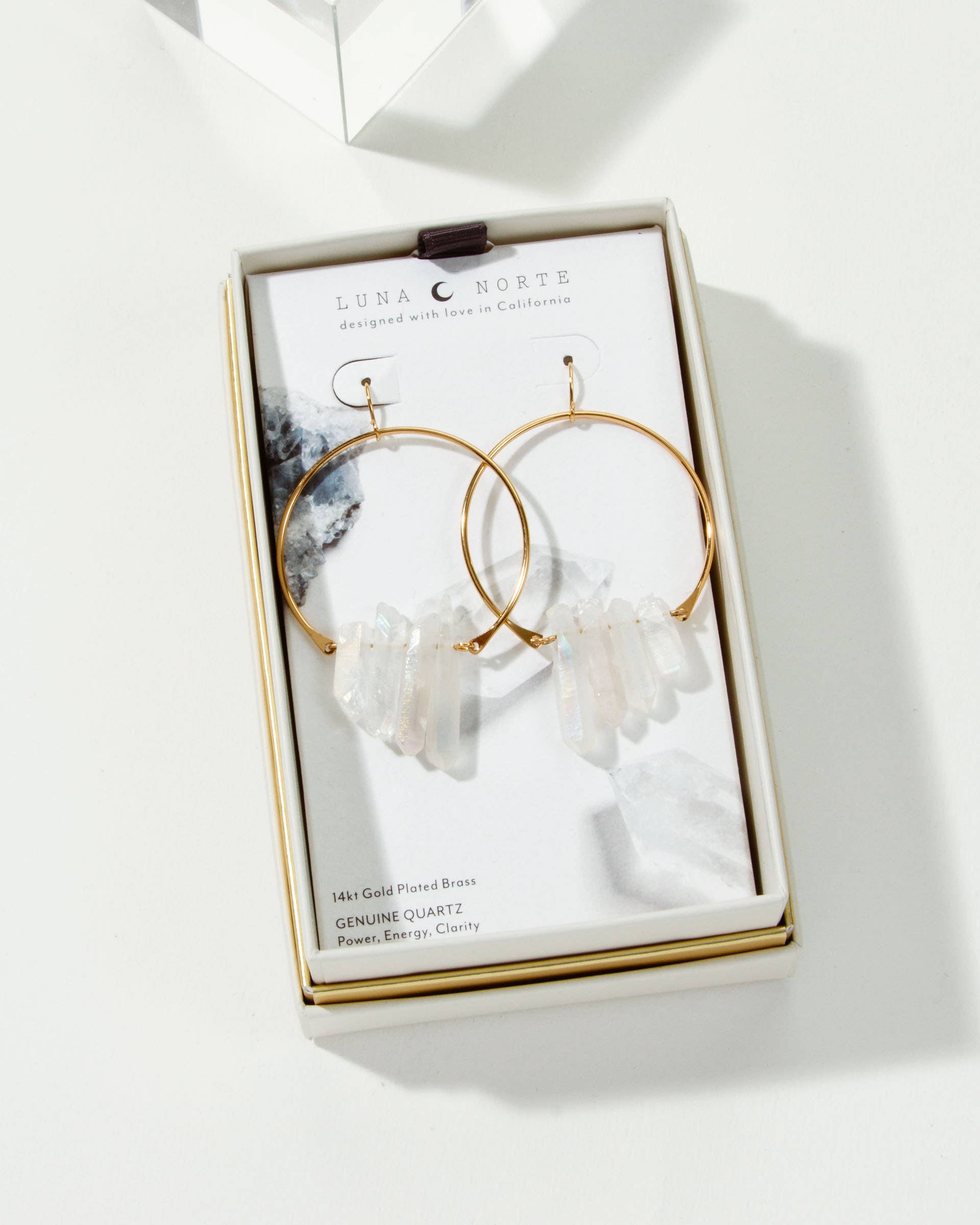 Super Nova Earrings- Mystic AB Clear Quartz