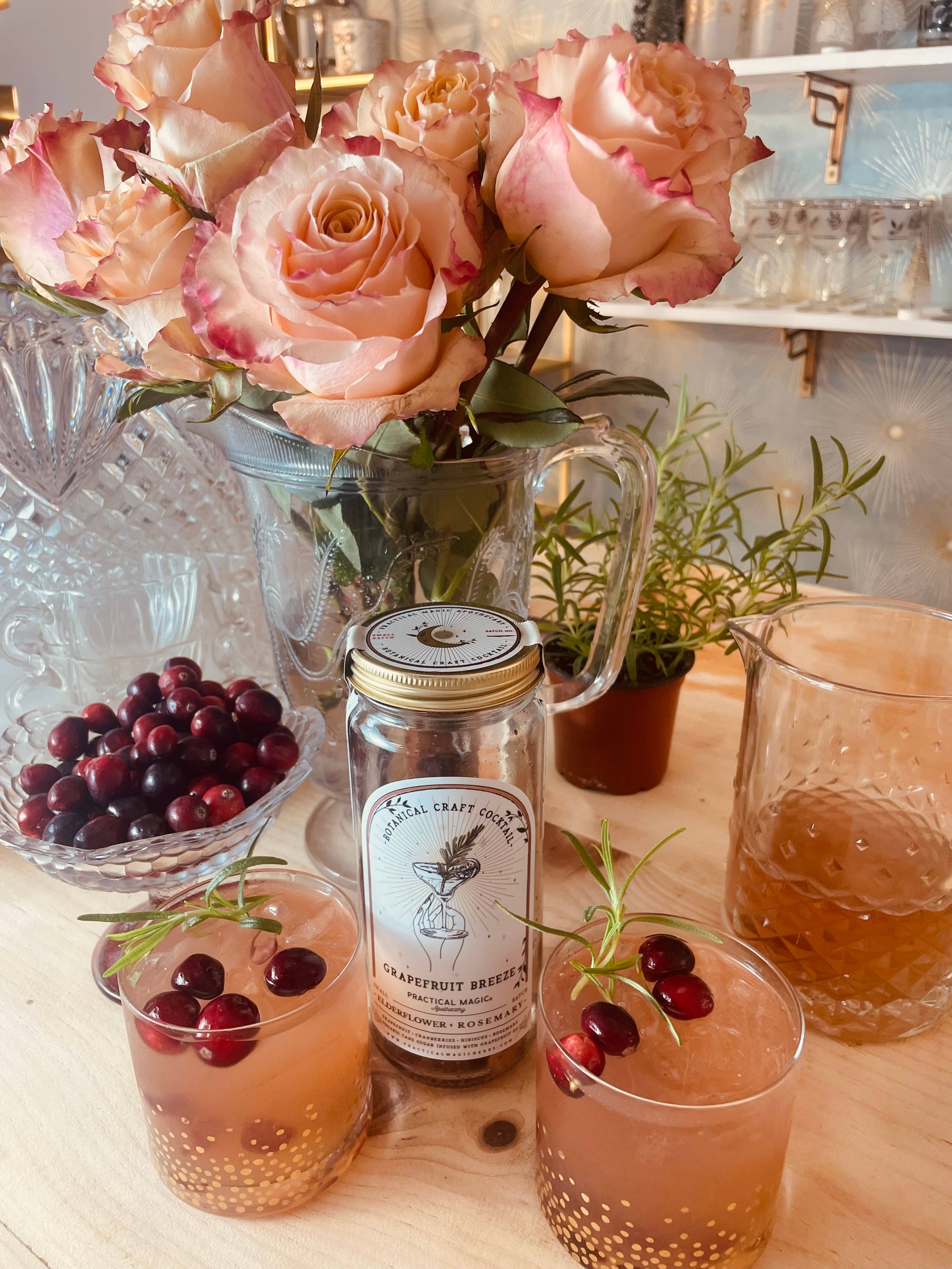 Grapefruit Breeze Cocktail / Mocktail Drink Kit in Glass Jar