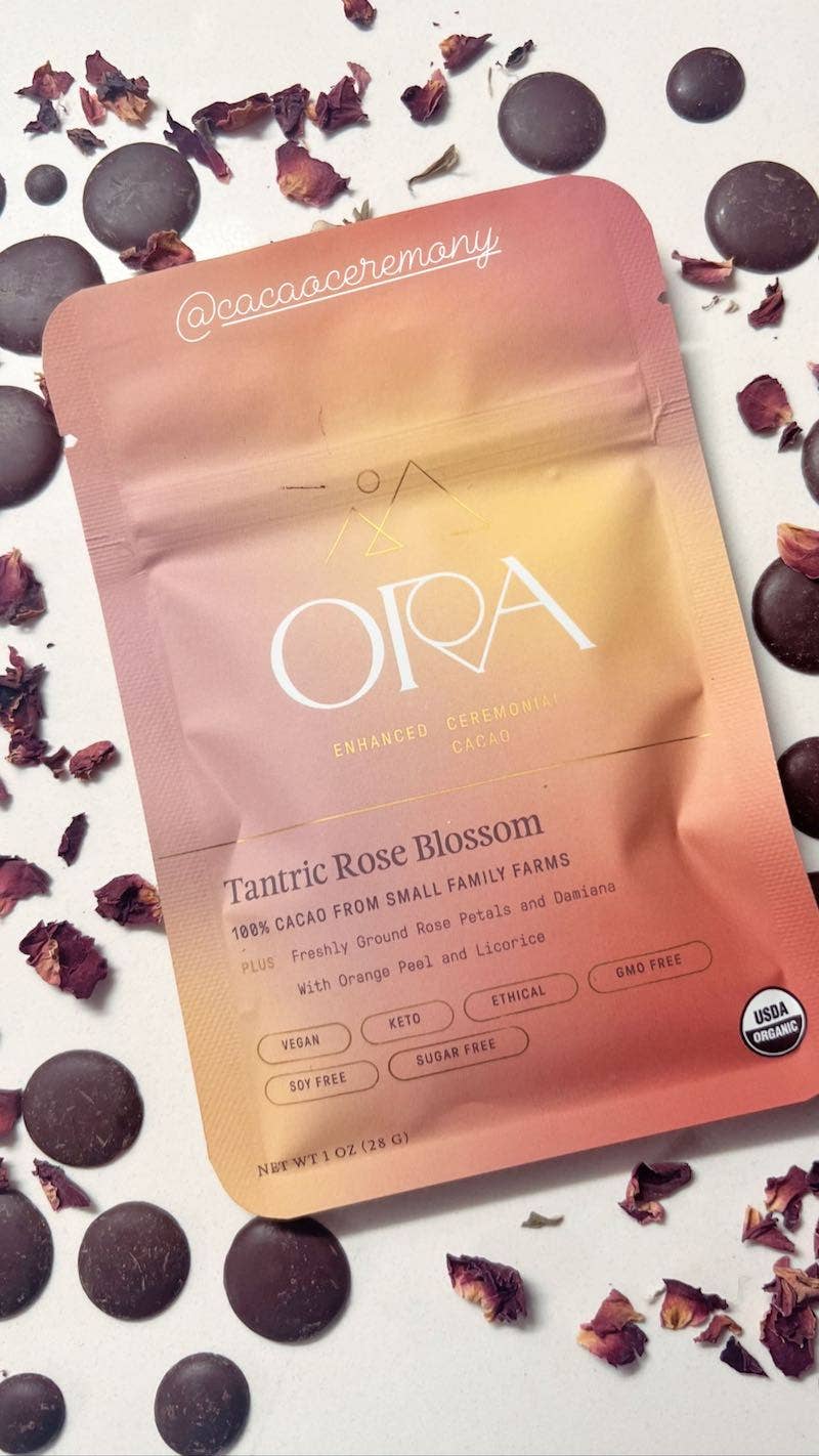 Tantric Rose Blossom Cacao - Organic Ceremonial Chocolate